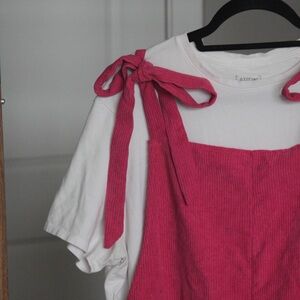 Pink Corduroy Romper